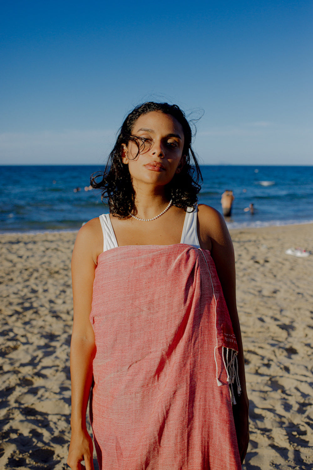 Fouta Harissa in la Marsa beach, Tunisia