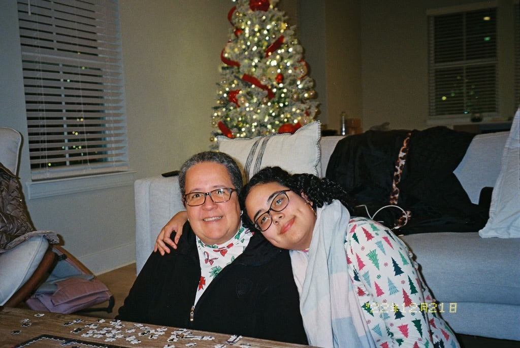 Samantha and Mom wearing Fouta Harissa Holidays