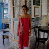 Fouta Harissa Baklouti Red styled as dress