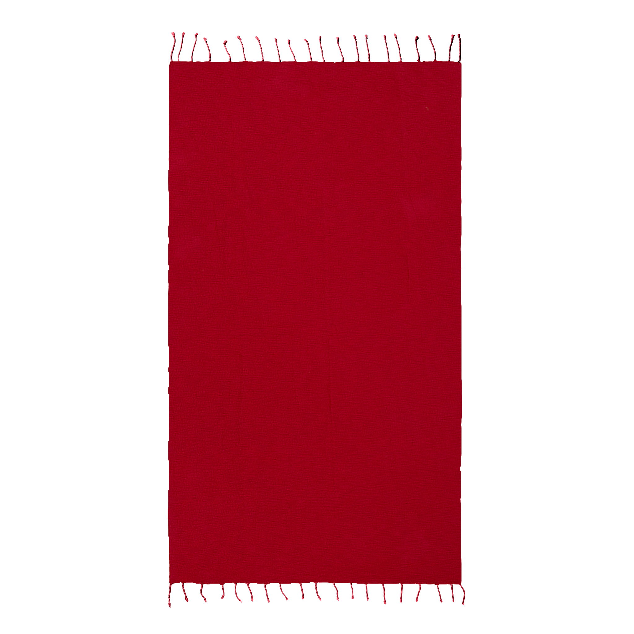 Red fouta with fringed edges 